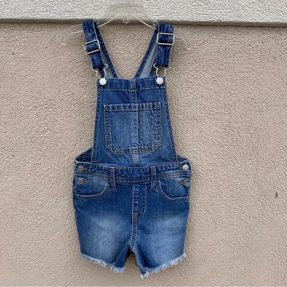 Girls Cat & Jack Denim Jean Short Overalls EUC
